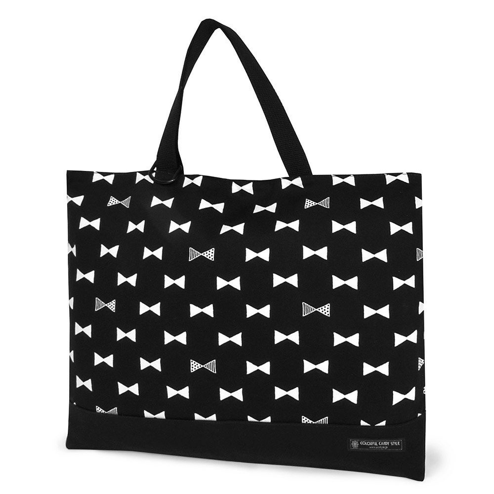 レッスンバッグ　リバーシブル(ループ付き)　リボンシルエット_1