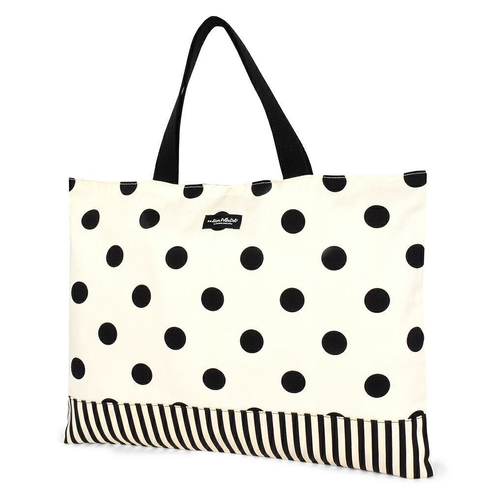 decor PolkaDot　レッスンバッグ　リバーシブル　polka dot large(twill・white)xnarrow stripe(twill・black)_1