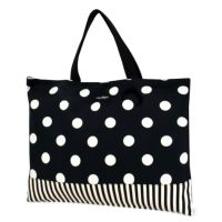 decor PolkaDot　レッスンバッグ　リバーシブル　polka dot large(twill・black)xnarrow stripe(twill・black)_1