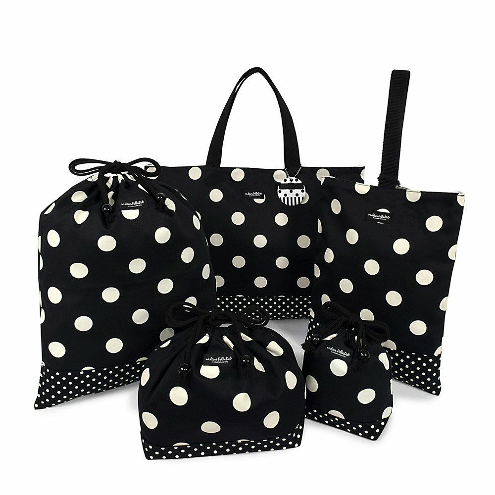 decor PolkaDot　入園入学セット　リバーシブル  polka dot large(twill・black)xpolka dot small(twill・black)_1