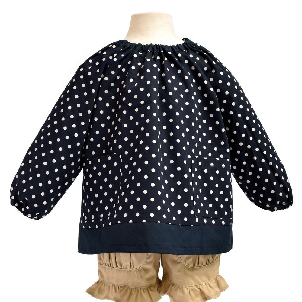 スモック　ポルカドット・紺_1