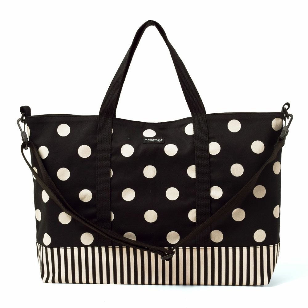 decor PolkaDot レッスンバッグ マチ付き　polka dot large(twill・black)×narrow stripe(twill・black)_1