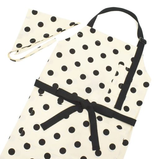 エプロン(150～フリーサイズ)三角巾付き polka dot large (twill