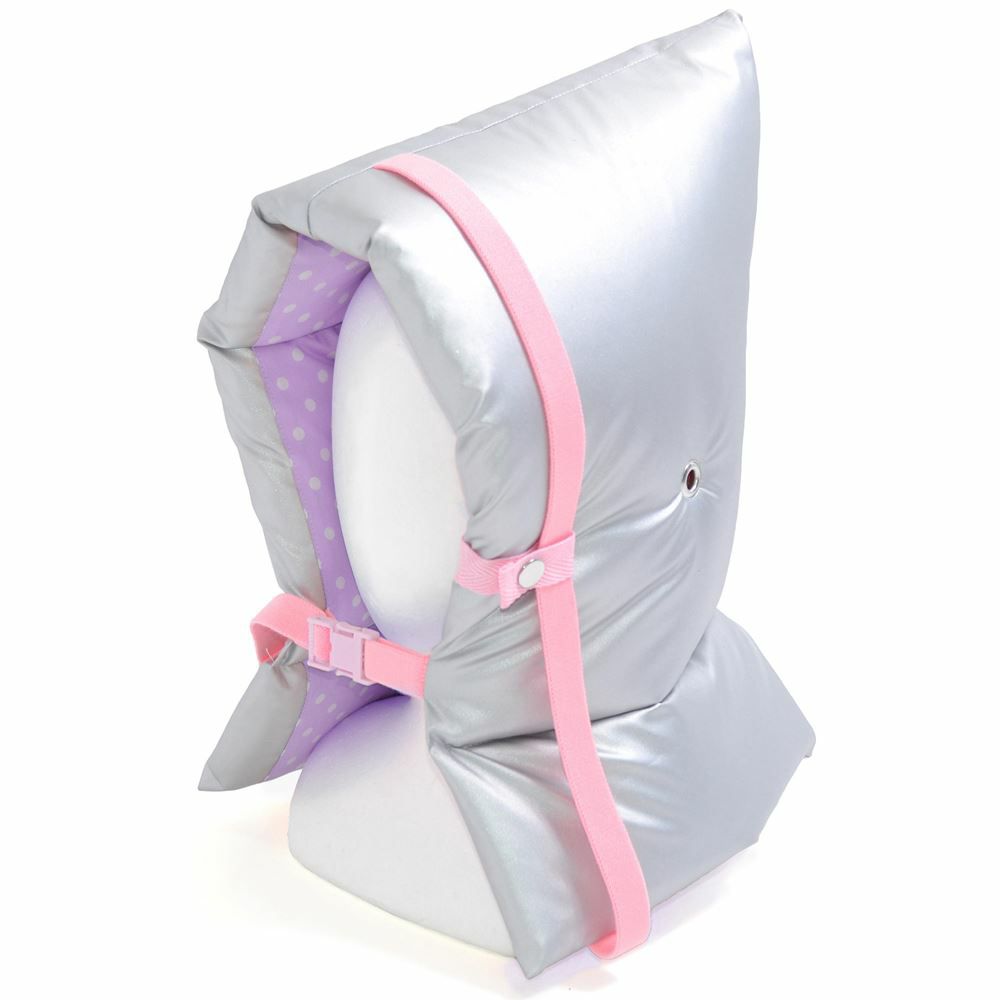 防災頭巾(椅子固定ゴム付き)　防炎シルバータイプ(水玉・ライトピンク)_1