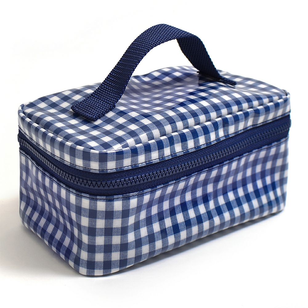 ランチバッグ　保冷弁当袋　バニティ　チェック大・紺_1