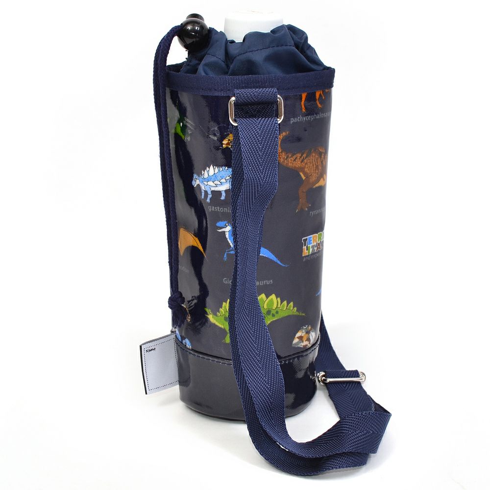 ペットボトルホルダー　ラミネート　発見!探検!恐竜大陸(ネイビー)_1