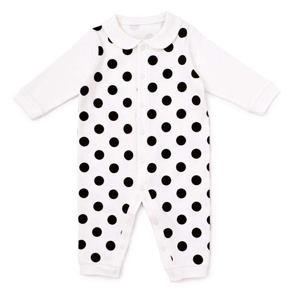 カバーオール・ロンパース　polka dot large(white)_1