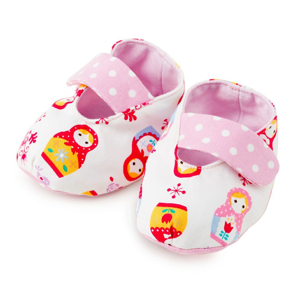 ベビーシューズ　幸せいっぱいラブリーマトリョーシカ(ホワイト)_1