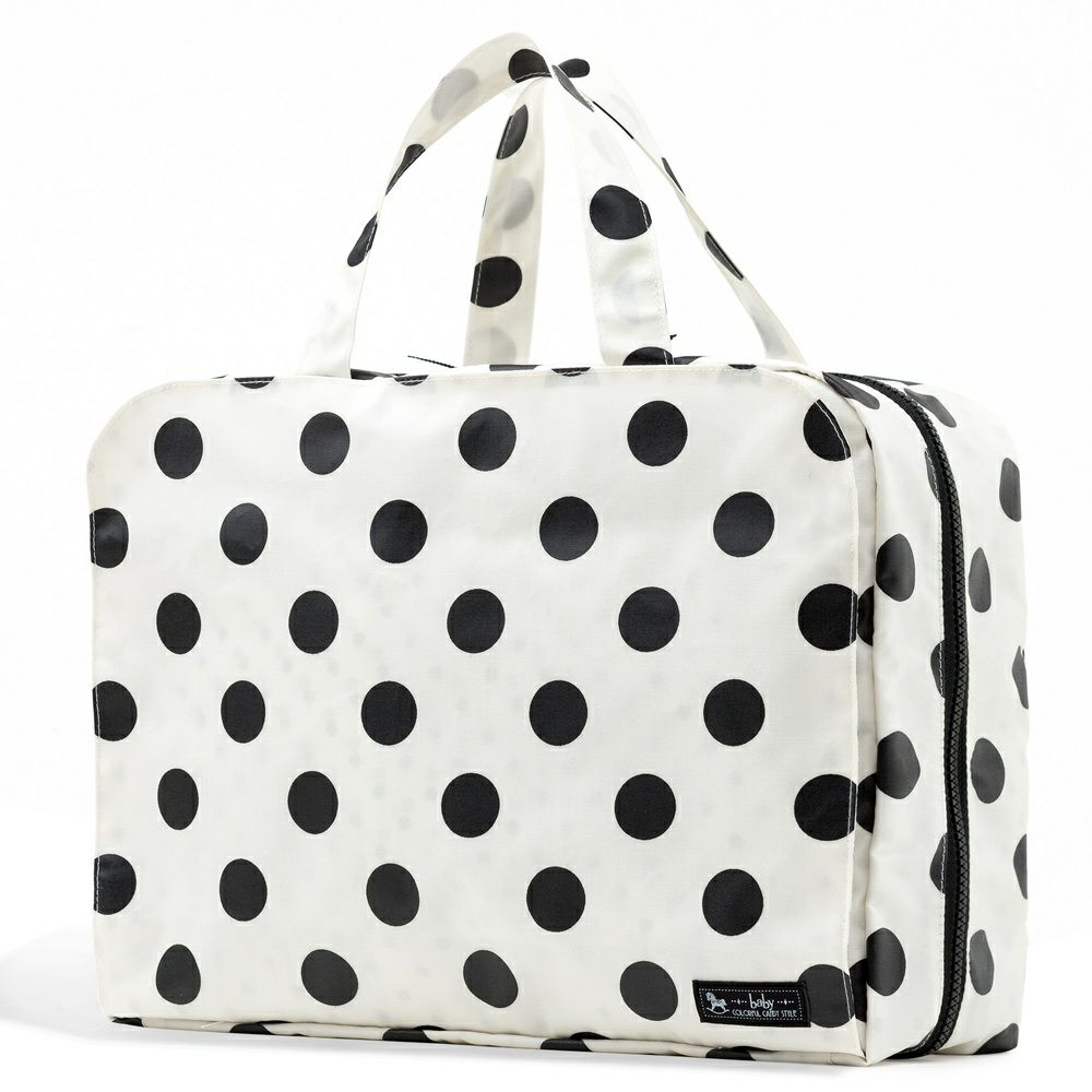 おむつポーチ　バッグタイプ　polka dot large(broadcloth・white)_1