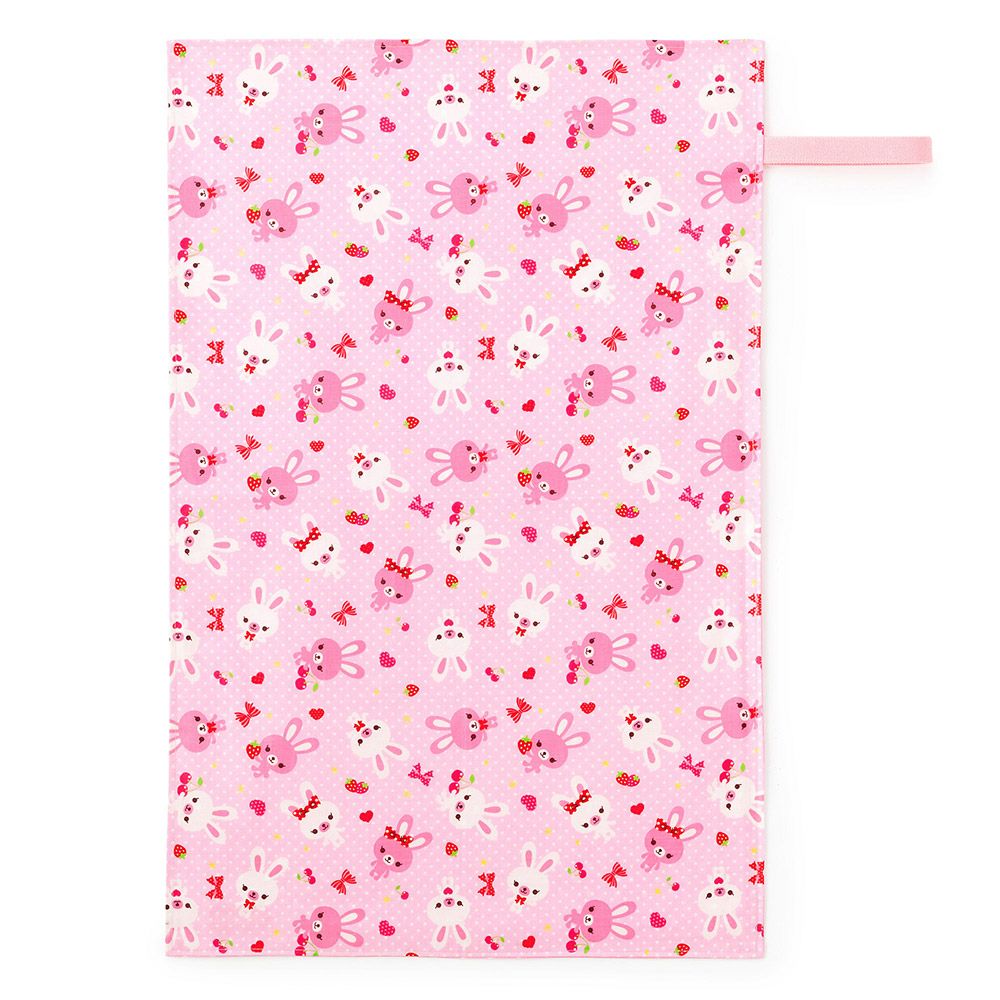 おむつ替えシート　ハッピーうさちゃん仲良しうさちゃん(スケアー地・水玉ピンク)_1