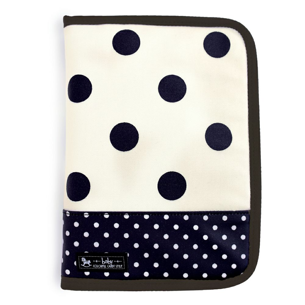 マルチケース/母子手帳ケース　ファスナータイプ　polka dot large(twill・white)_1