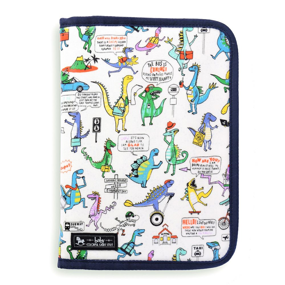 マルチケース/母子手帳ケース　ファスナータイプ　恐竜タウンは大忙し_1