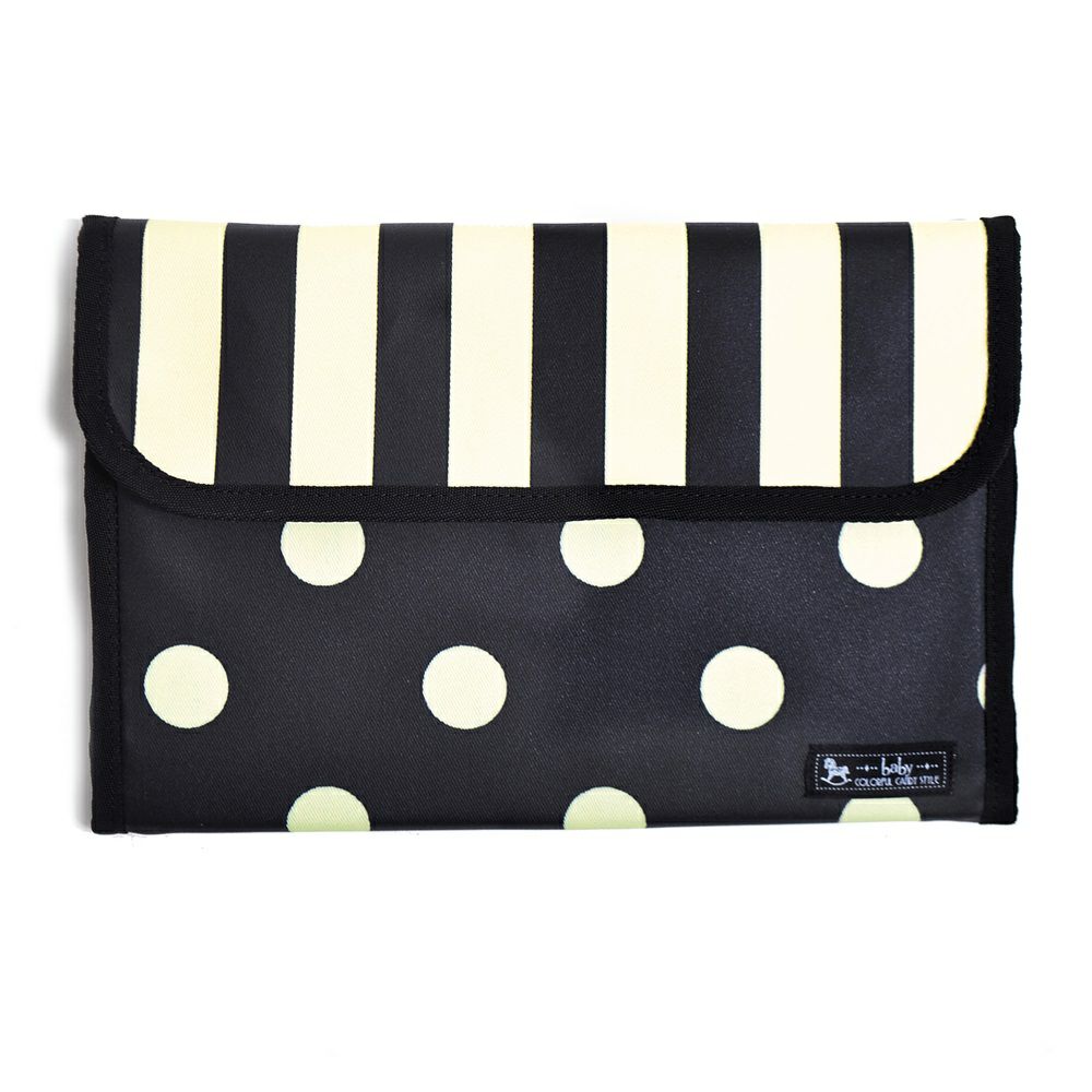 マルチケース/母子手帳ケース　ジャバラタイプ　polka dot large(twill・black)_1