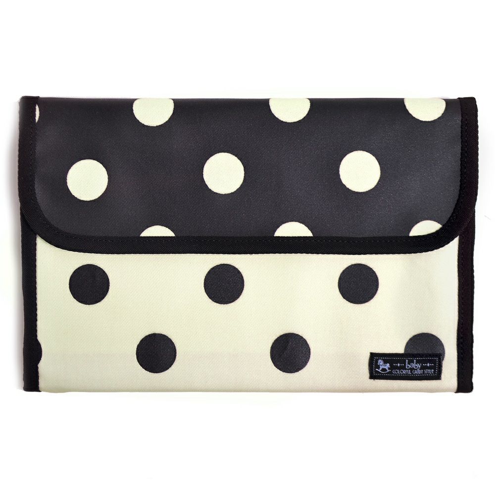 マルチケース/母子手帳ケース　ジャバラタイプ　polka dot large(twill・white)_1