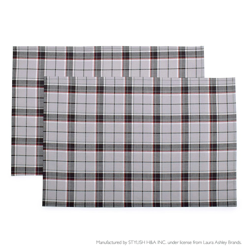 【入園入学グッズセール：5%OFF】 LAURA ASHLEY ランチョンマット(40cm×60cm) 2枚セット Highland check