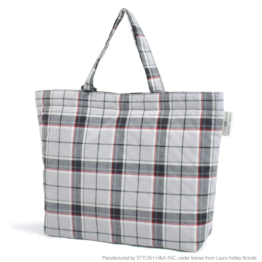 LAURA ASHLEY マチ付きキルティングレッスンバッグ(ループ付き)　Highland check_1