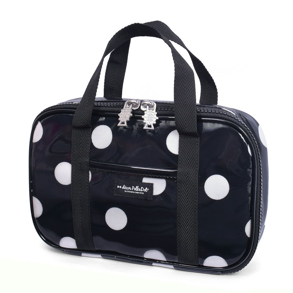 decor PolkaDot　裁縫・ソーイングバッグ　polka dot large(twill・black)_1