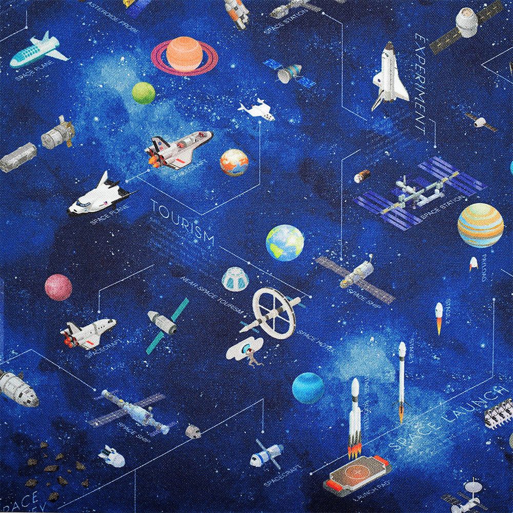 ランチクロス・給食ナフキン(45cm×45cm) 2枚セット 未来の惑星探査と宇宙船 ランチクロス 《 COLORFUL CANDY STYLE
